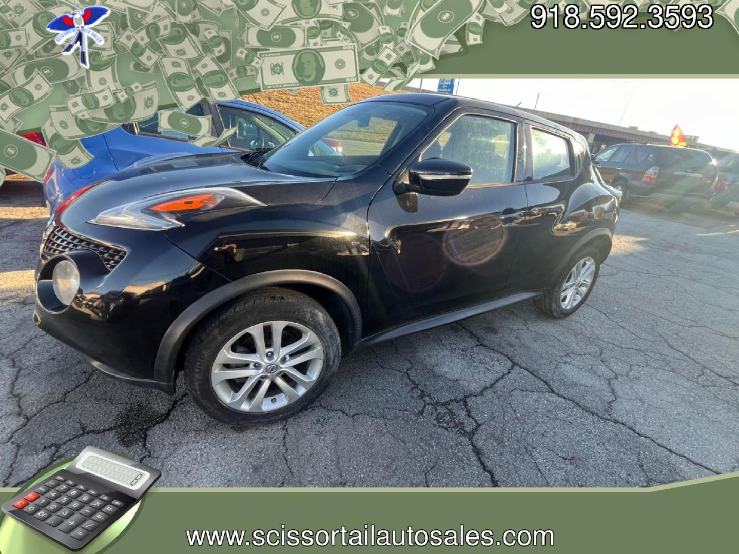 2016 BLACK NISSAN JUKE S; SL; SV; NISM S FWD (JN8AF5MR8GT) with an 1.6L L4 DOHC 16V TURBO engine, CVT transmission, located at 8101 E. Skelly Dr., Tulsa, OK, 74129, (918) 592-3593, 36.121891, -95.888802 - Photo#0